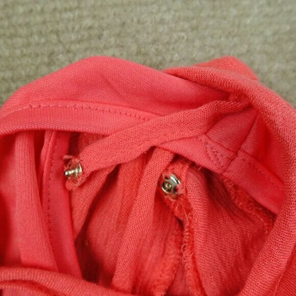 Amanda Green Women L Coral Peach Two Piece Drawstring Long Sleeve Peasant Blouse - Picture 6 of 8